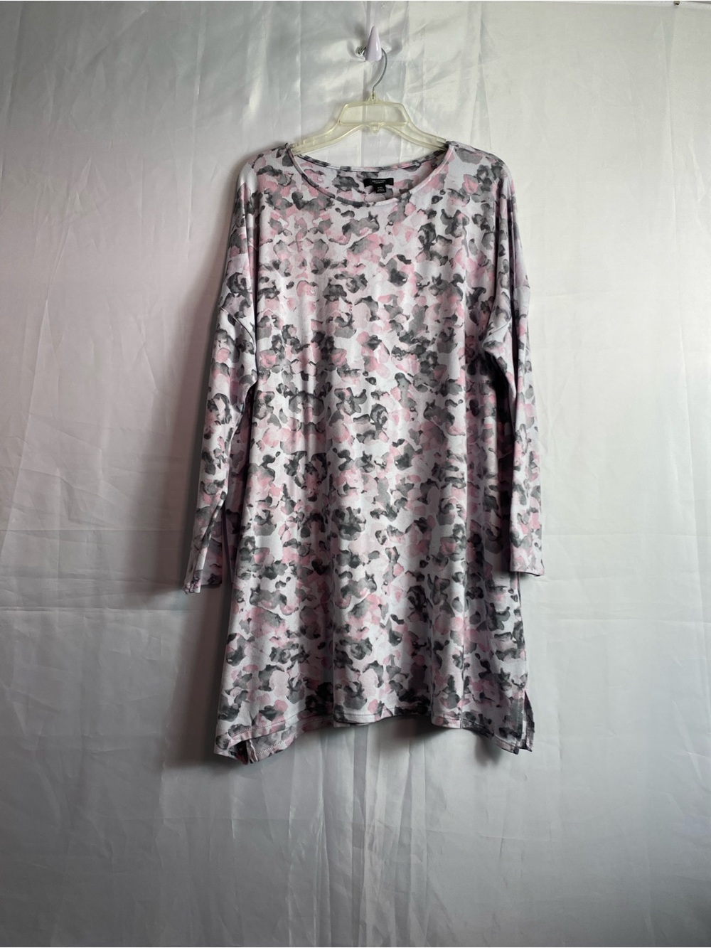 Simply Vera Vera Wang Pink and Gray Printed Mini Dress